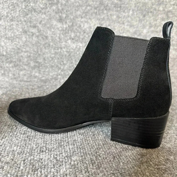 Steve Madden Ankle Boots Womens 7M Black Suede Pull On Classic Pointed Toe Shoes - Picture 10 of 16